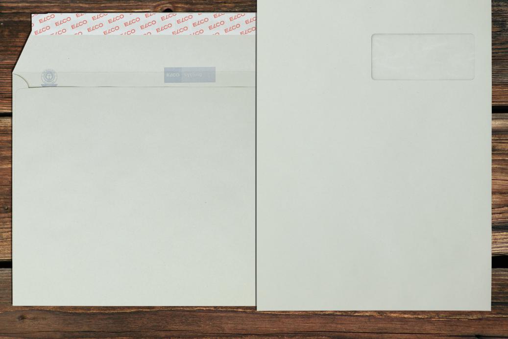 Briefhüllen mit Fenster C4 229x324 mm Haftkelbend Recycling Grau 120 g/qm